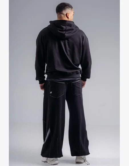 NEBBIA Mikina na zips s vyšívaným logom PRIMAL čierna