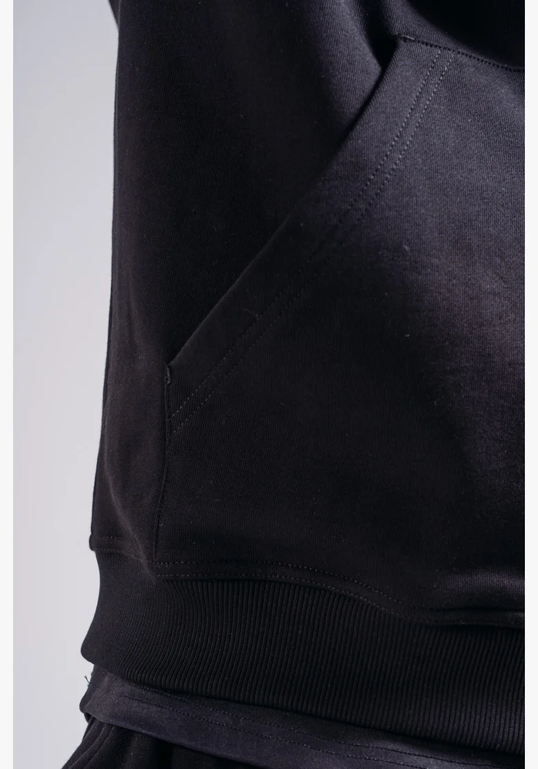 NEBBIA Mikina na zips s vyšívaným logom PRIMAL čierna