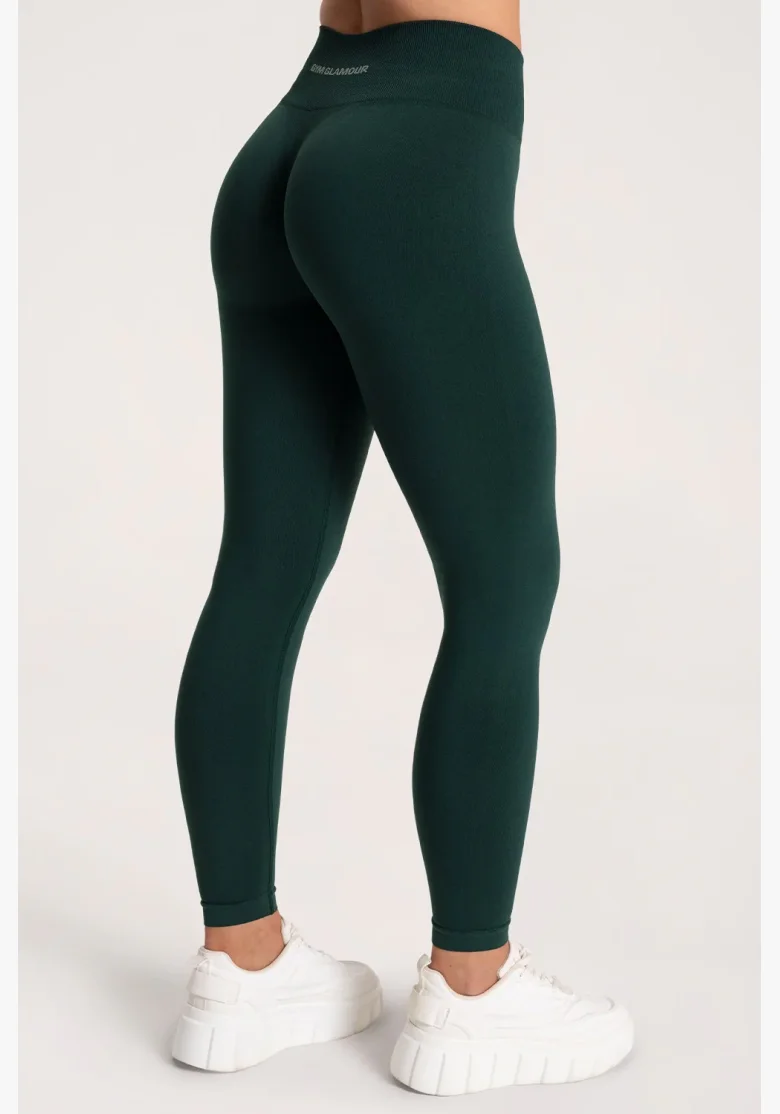 Gym Glamour Legíny Second Skin push up Tmavozelené