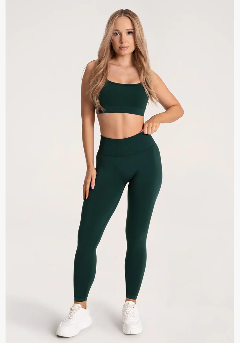 Gym Glamour Legíny Second Skin push up Tmavozelené