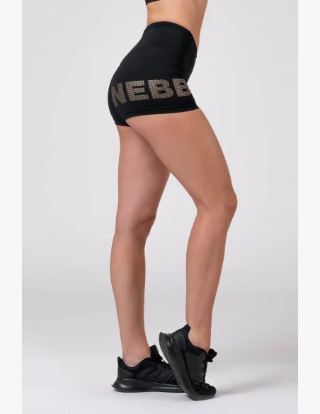 NEBBIA Gold Print šortky čierna