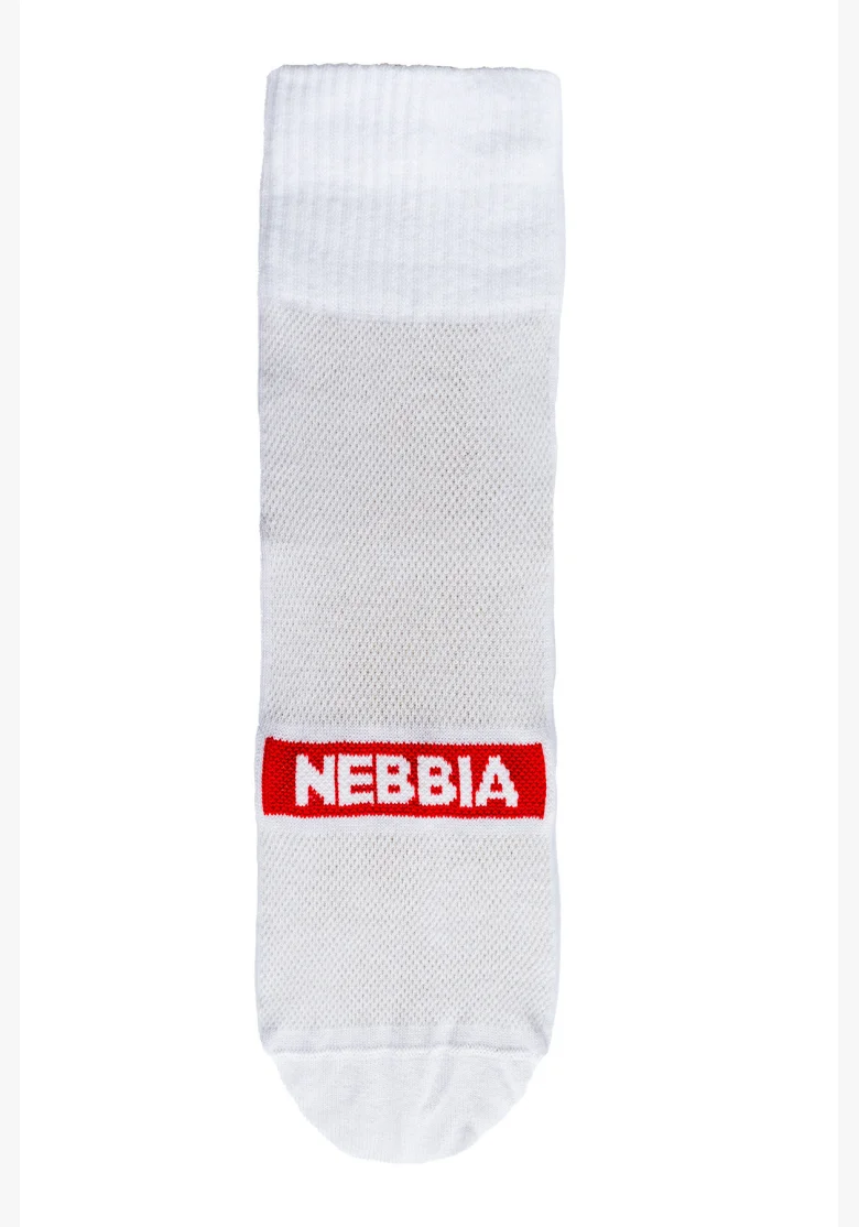 NEBBIA “EXTRA MILE” crew ponožky biela