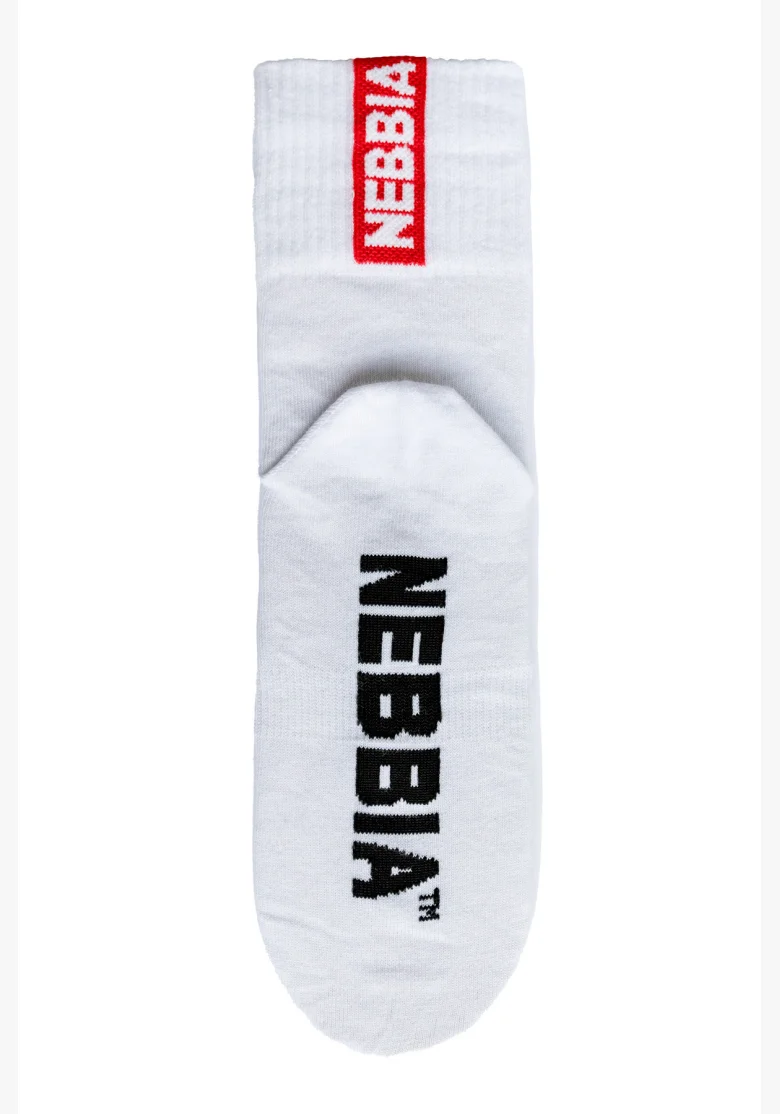 NEBBIA “EXTRA MILE” crew ponožky biela