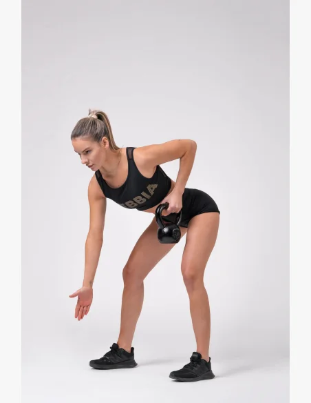 NEBBIA Gold Print šortky čierna