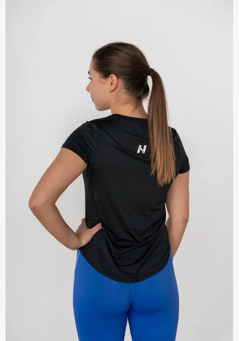 NEBBIA FIT Activewear tričko “Airy” s reflexným logom čierna