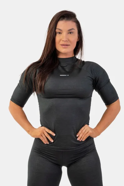 NEBBIA Crop top tričko CONFIDENCE čierna