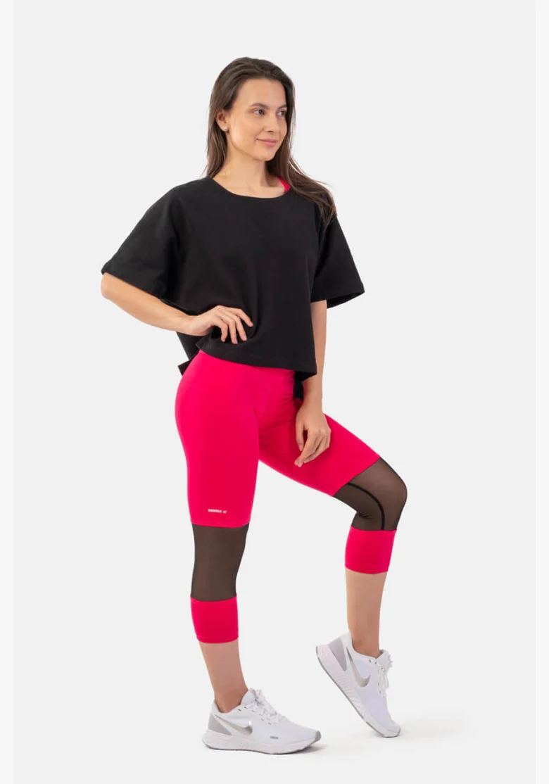 NEBBIA Voľné crop tričko „The Minimalist“ z organickej bavlny čierna