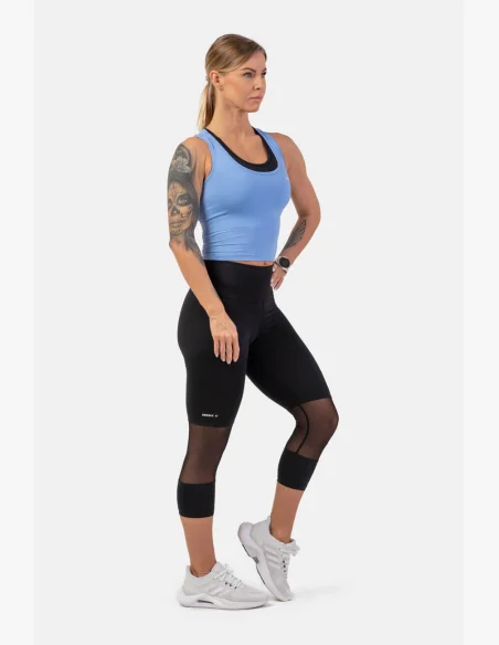 NEBBIA Športové slim-fit crop tielko modrá