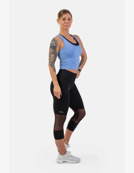 NEBBIA Športové slim-fit crop tielko modrá