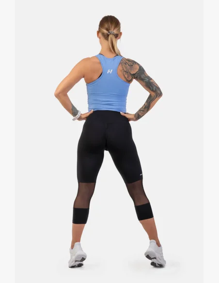 NEBBIA Športové slim-fit crop tielko modrá