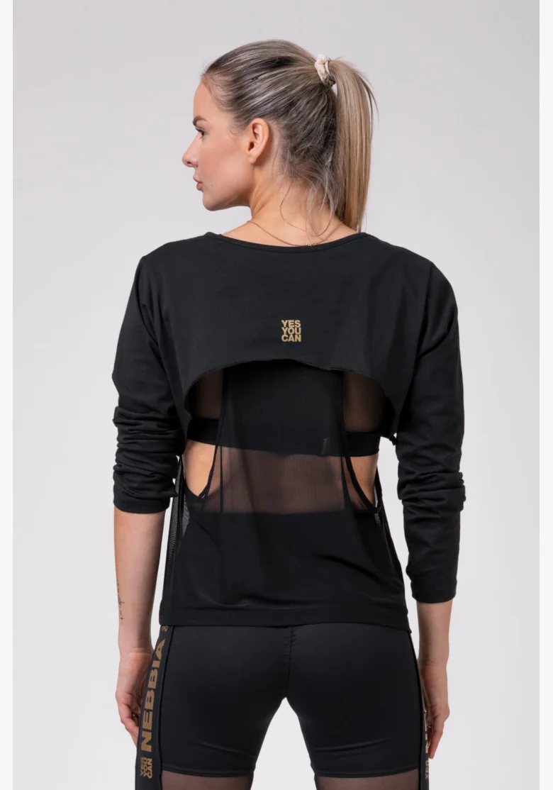 NEBBIA INTENSE Mesh tričko čierna
