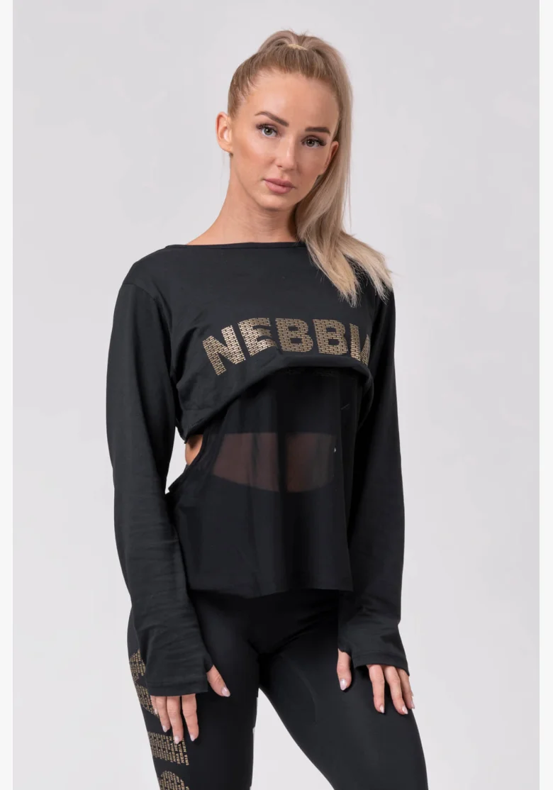 NEBBIA INTENSE Mesh tričko čierna