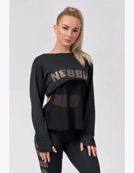 NEBBIA INTENSE Mesh tričko čierna