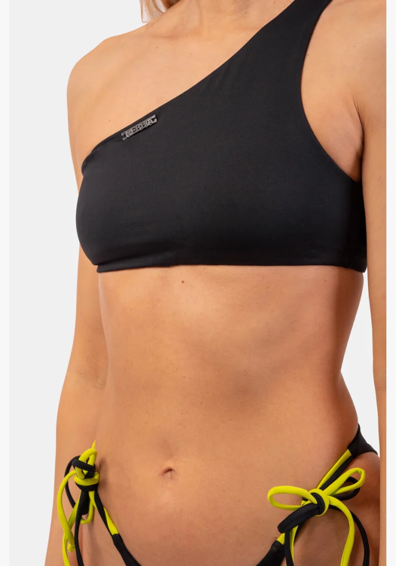NEBBIA Bandeau Bikini plavky na jedno rameno (vrchný diel) čierna