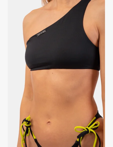 NEBBIA Bandeau Bikini plavky na jedno rameno (vrchný diel) čierna
