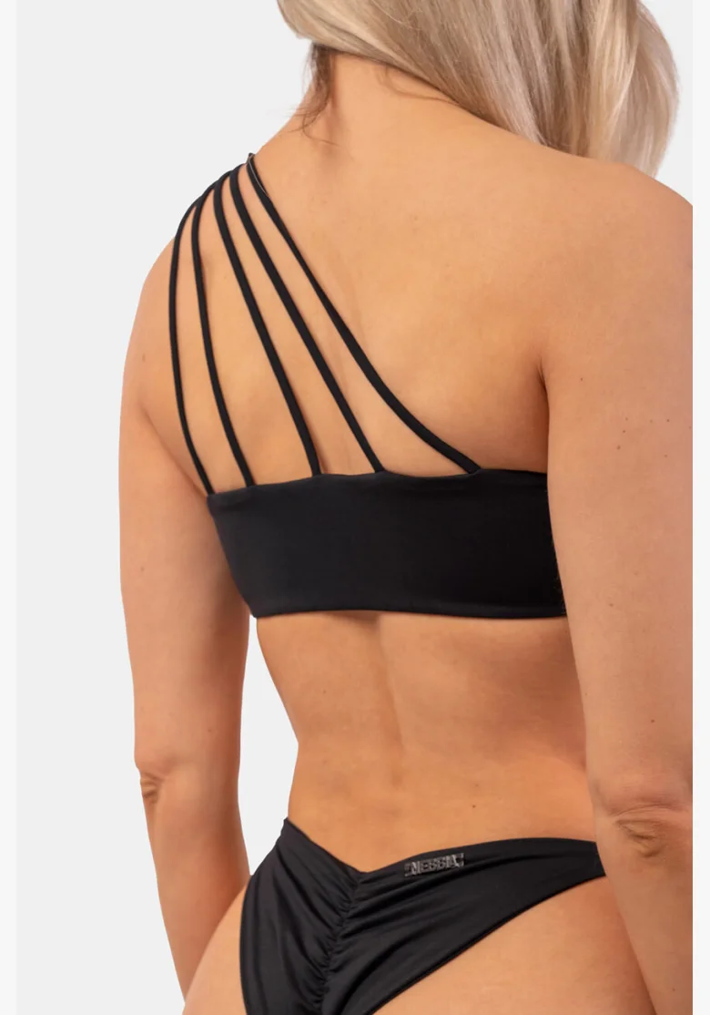 NEBBIA Bandeau Bikini plavky na jedno rameno (vrchný diel) čierna