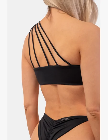 NEBBIA Bandeau Bikini plavky na jedno rameno (vrchný diel) čierna