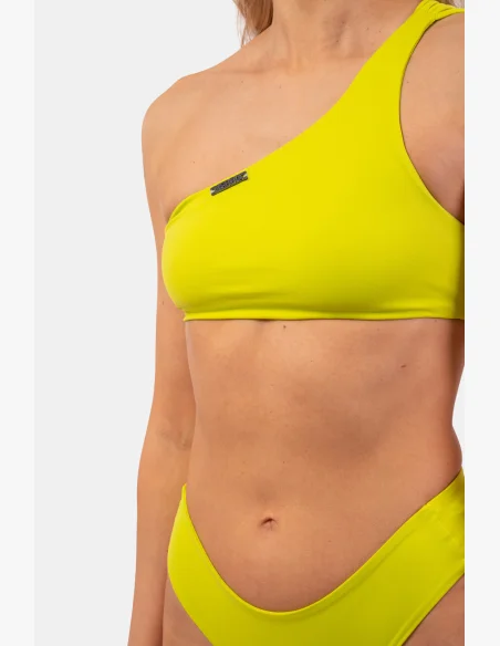 NEBBIA Bandeau bikiny na jedno rameno (horný diel) zelená
