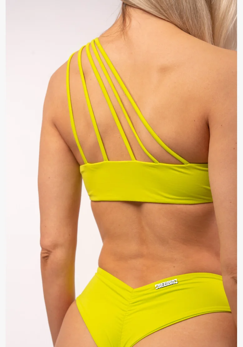 NEBBIA Bandeau bikiny na jedno rameno (horný diel) zelená
