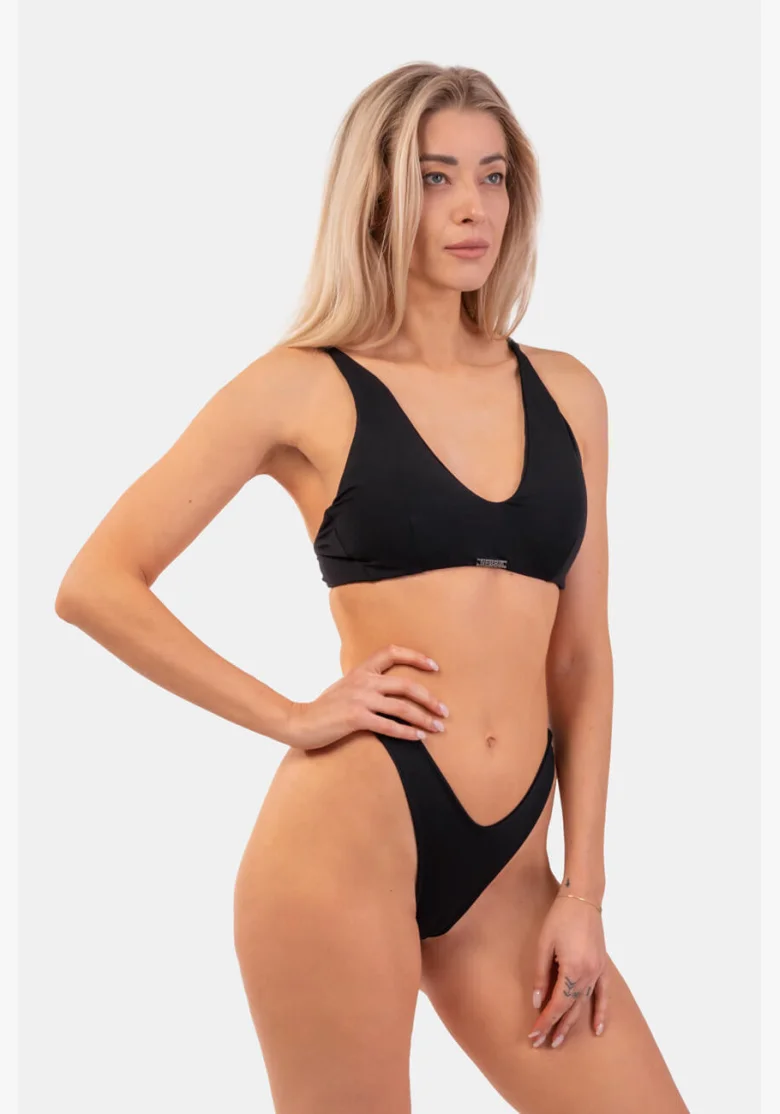 NEBBIA Trojuholníkový Bralette plavky s vypchávkami (horná časť) čierna