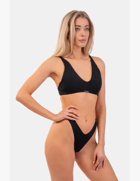 NEBBIA Trojuholníkový Bralette plavky s vypchávkami (horná časť) čierna