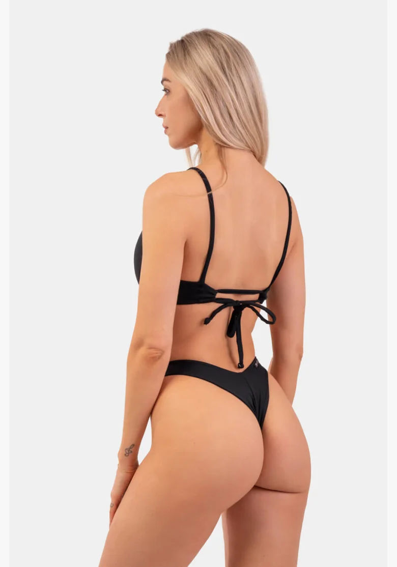 NEBBIA Trojuholníkový Bralette plavky s vypchávkami (horná časť) čierna