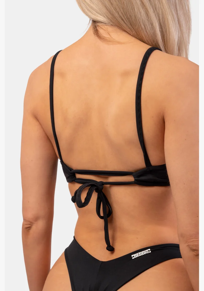 NEBBIA Trojuholníkový Bralette plavky s vypchávkami (horná časť) čierna
