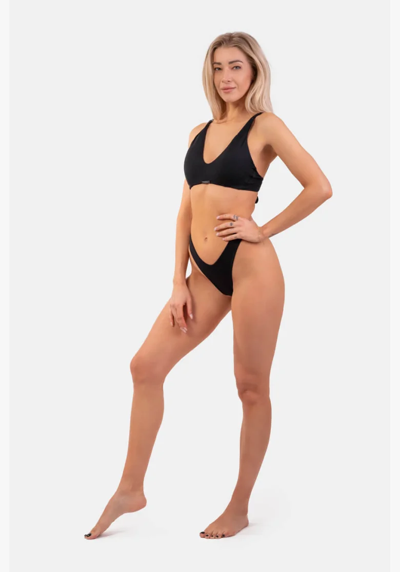 NEBBIA Trojuholníkový Bralette plavky s vypchávkami (horná časť) čierna