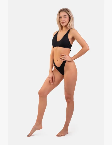 NEBBIA Trojuholníkový Bralette plavky s vypchávkami (horná časť) čierna