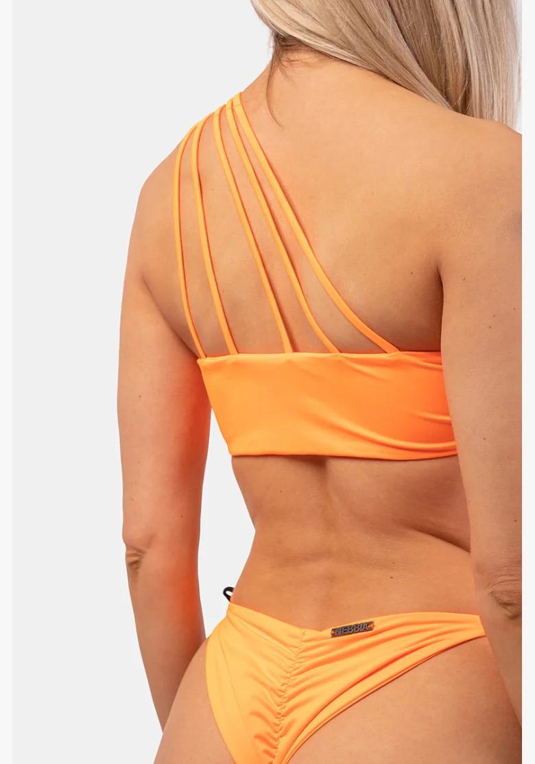 NEBBIA Bandeau Bikini plavky na jedno rameno (horný diel) oranžová