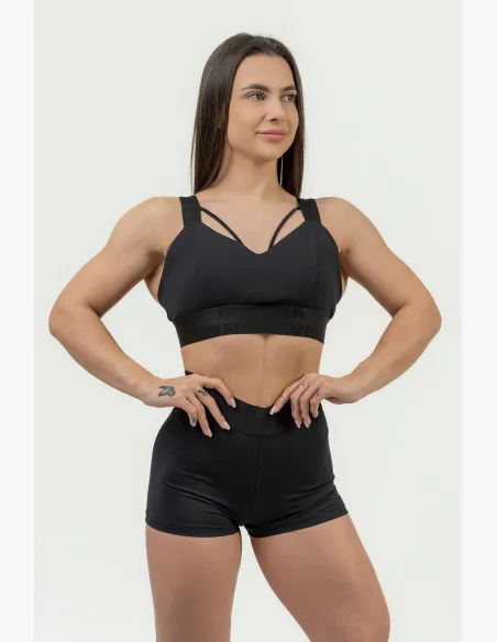 NEBBIA Dámske kompresné šortky s vysokým pásom INTENSE Leg Day čierna
