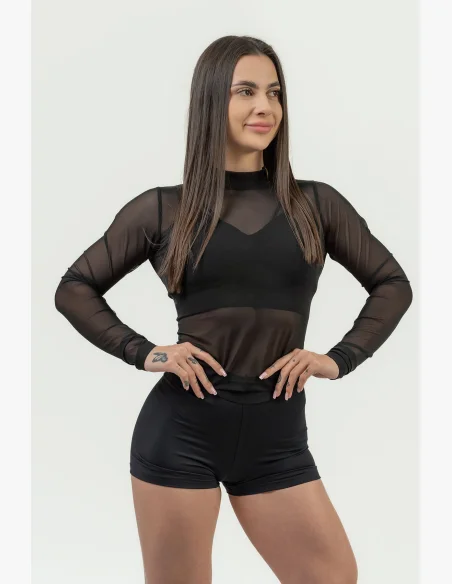 NEBBIA Dámske kompresné šortky s vysokým pásom INTENSE Leg Day čierna