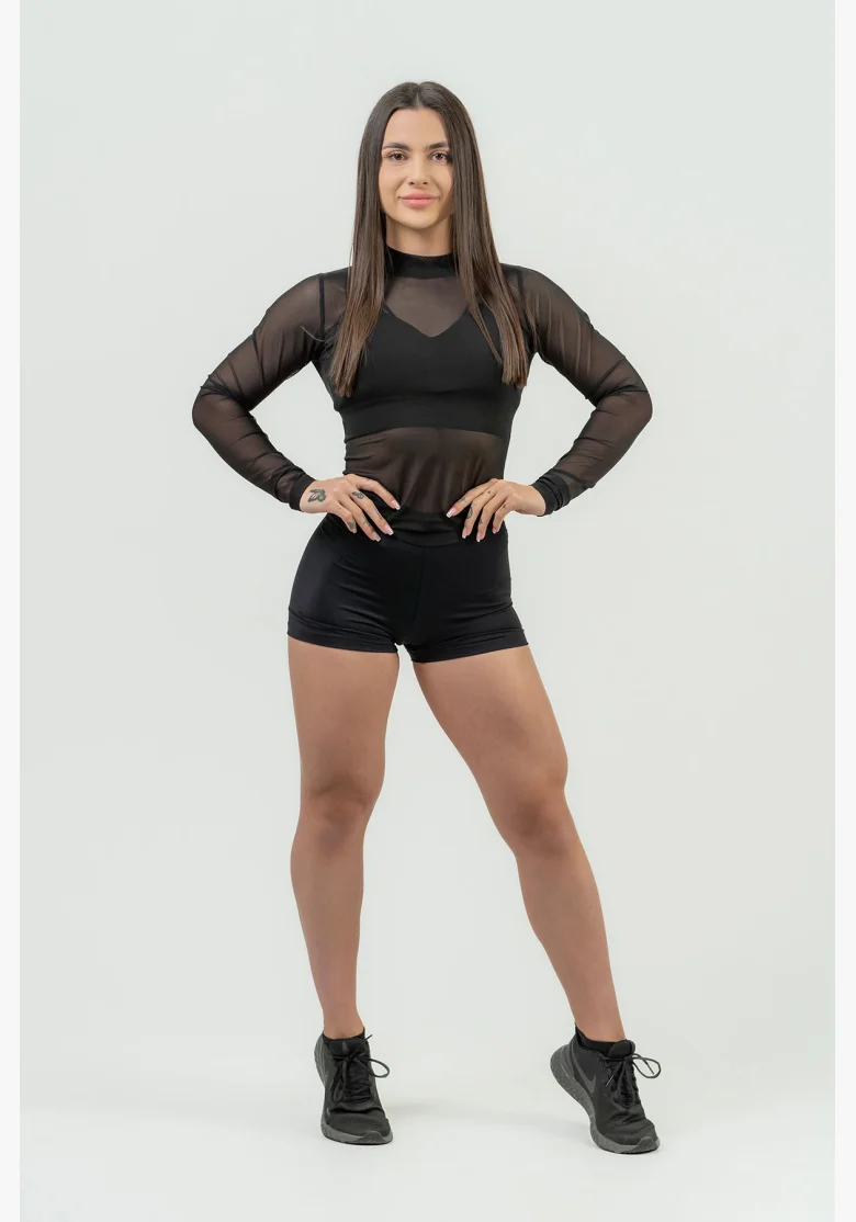NEBBIA Dámske kompresné šortky s vysokým pásom INTENSE Leg Day čierna