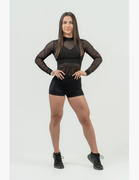 NEBBIA Dámske kompresné šortky s vysokým pásom INTENSE Leg Day čierna