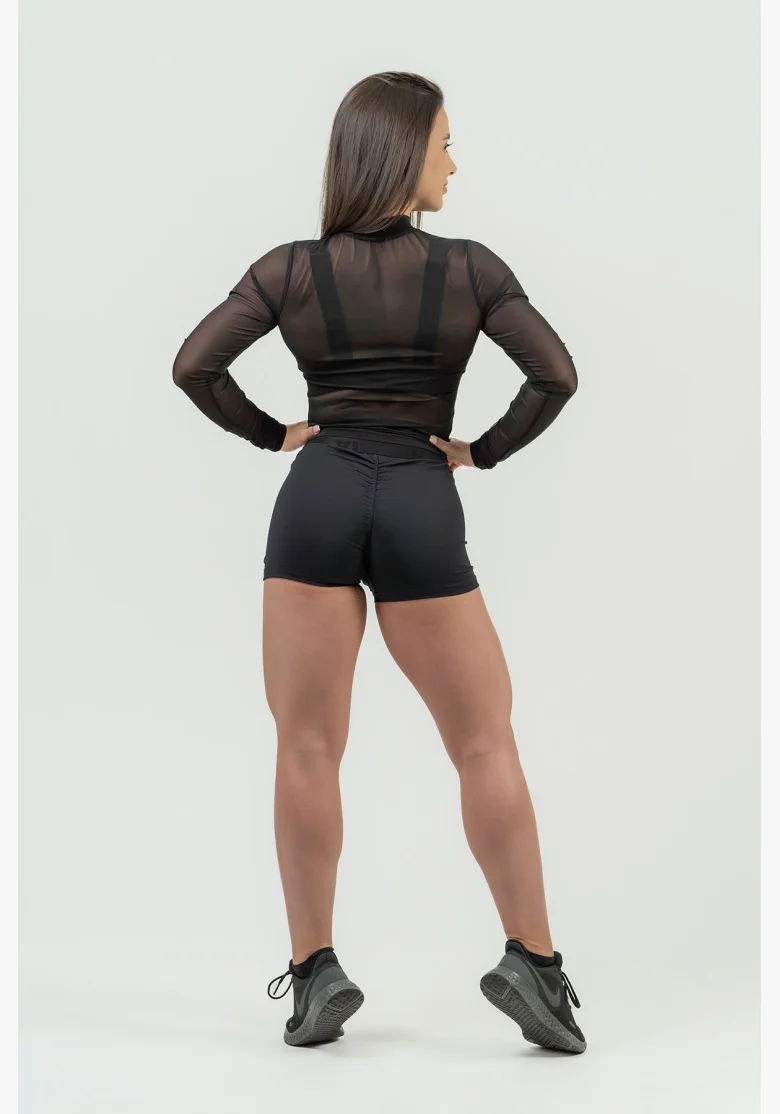 NEBBIA Dámske kompresné šortky s vysokým pásom INTENSE Leg Day čierna