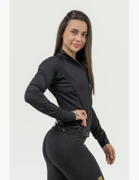 NEBBIA Dámska mikina na zips INTENSE Warm-Up čierna
