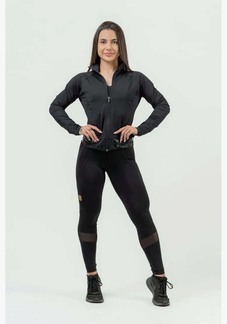 NEBBIA Dámska mikina na zips INTENSE Warm-Up čierna
