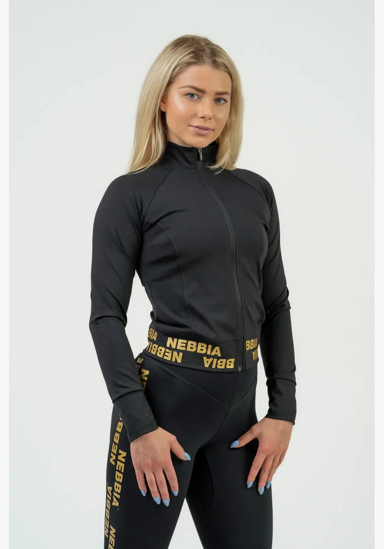 NEBBIA Dámska mikina na zips INTENSE Warm-Up zlato