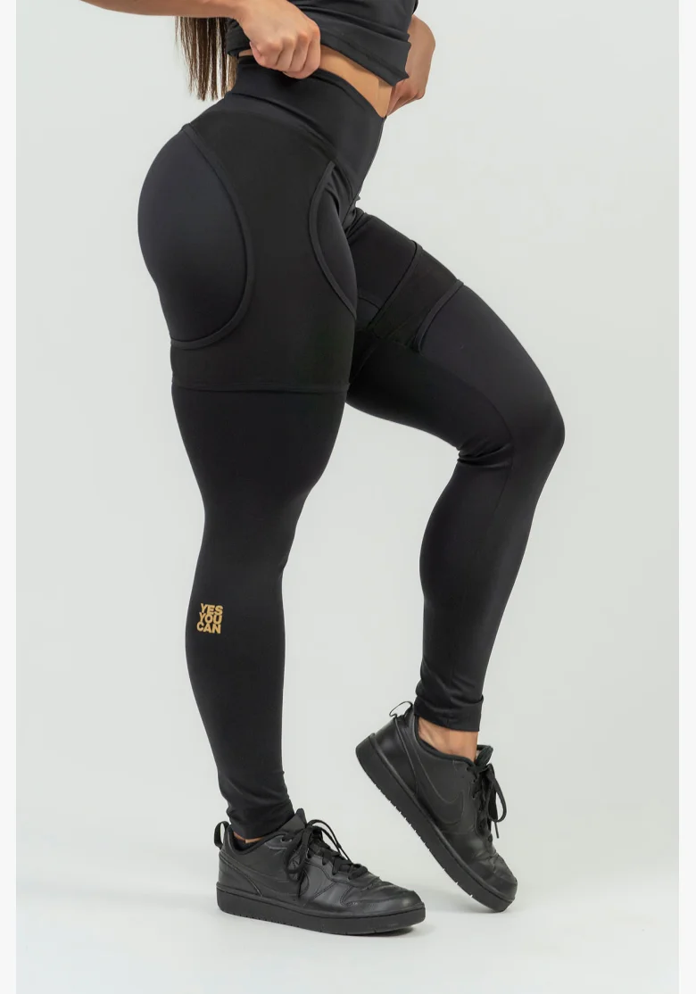 NEBBIA Dámske športové legíny s sieťkou INTENSE Mesh gold
