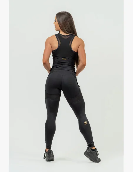 NEBBIA Dámske športové legíny s sieťkou INTENSE Mesh gold