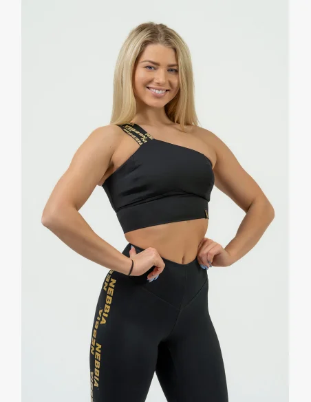 NEBBIA Dámska športová podprsenka s vysokou podporou INTENSE Asymmetric gold