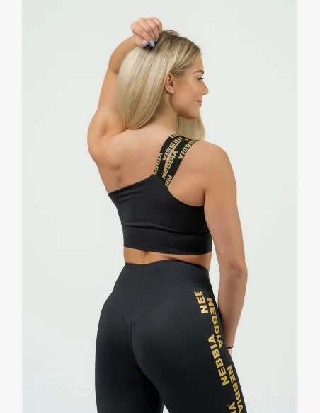 NEBBIA Dámska športová podprsenka s vysokou podporou INTENSE Asymmetric gold