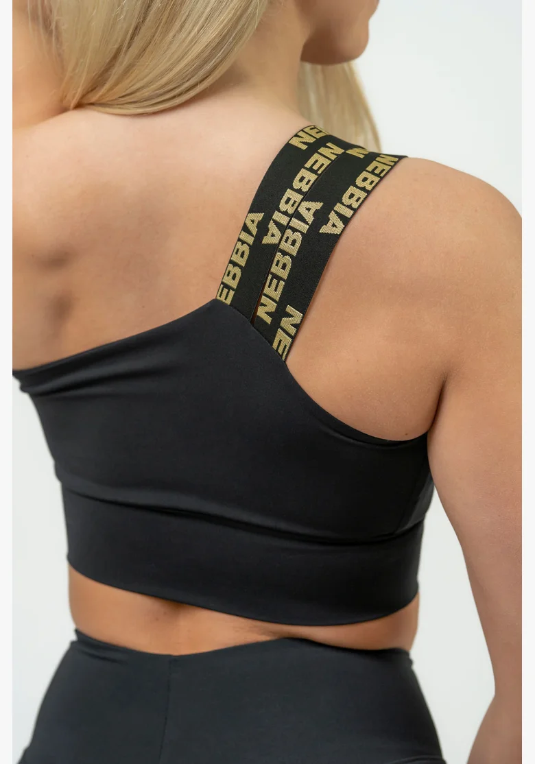 NEBBIA Dámska športová podprsenka s vysokou podporou INTENSE Asymmetric gold