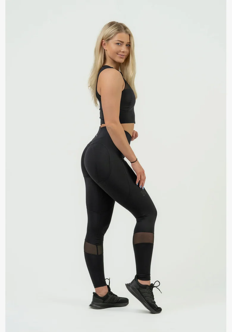 NEBBIA Dámsky crop top s vysokou podporou INTENSE Mesh čierny