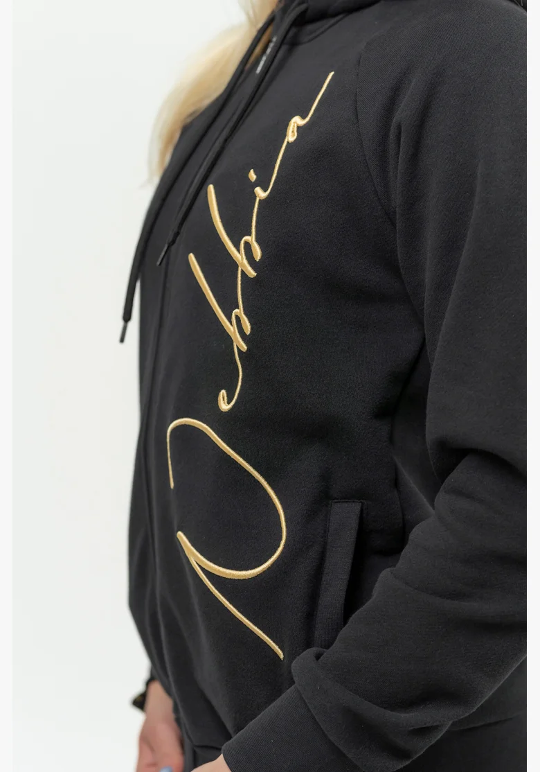 NEBBIA Dámska športová mikina s kapucňou INTENSE Signature gold