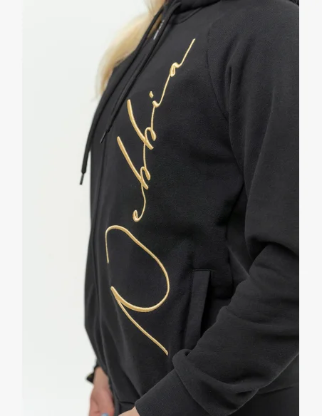 NEBBIA Dámska športová mikina s kapucňou INTENSE Signature gold