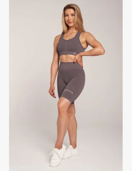 Kraťasy Gym Glamour Bikery Push Up Grey