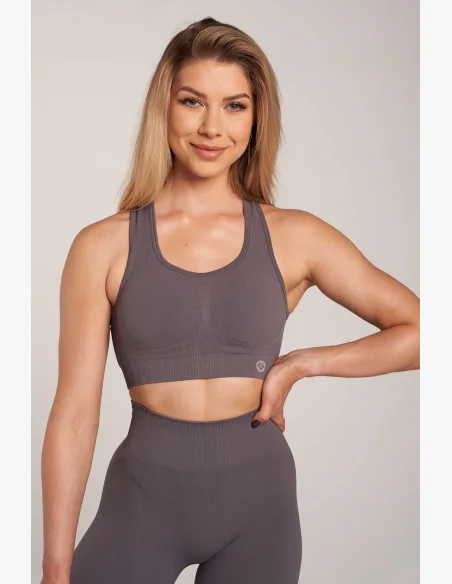 Fitness podprsenka Gym Glamour Push Up Grey