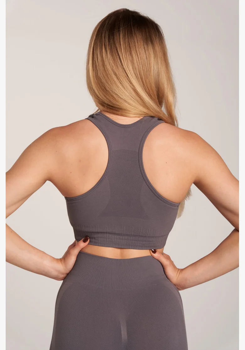 Fitness podprsenka Gym Glamour Push Up Grey
