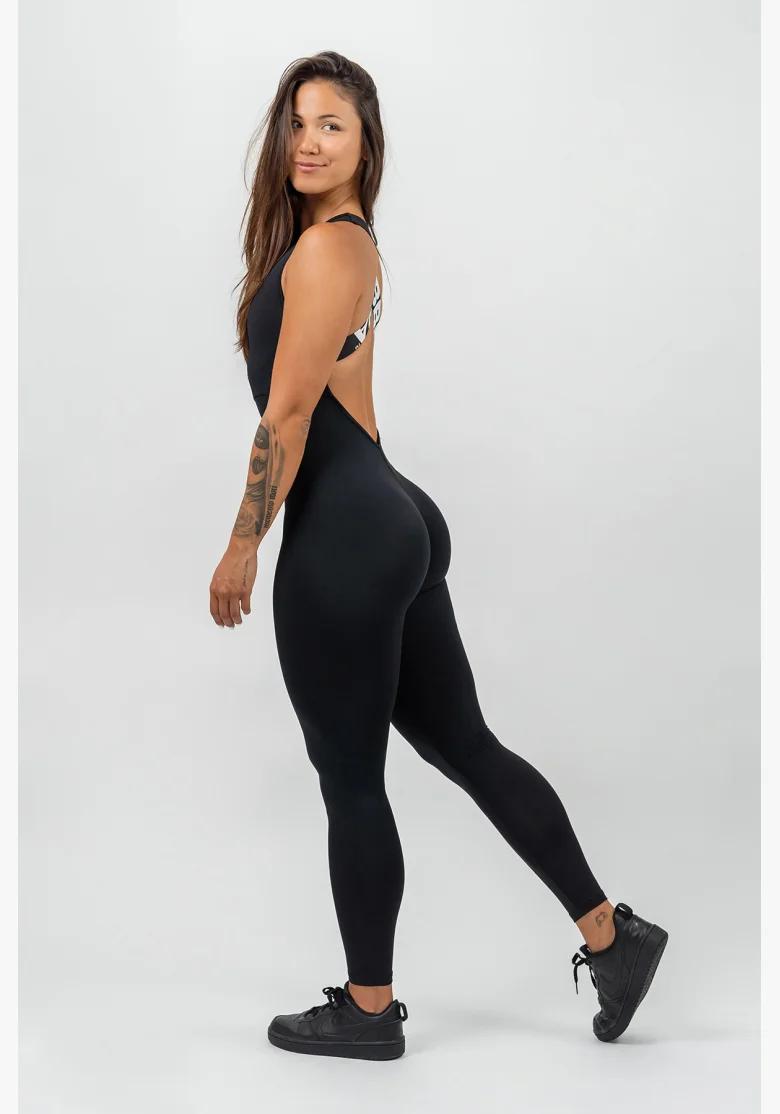 NEBBIA Športový overal GYM RAT čierna